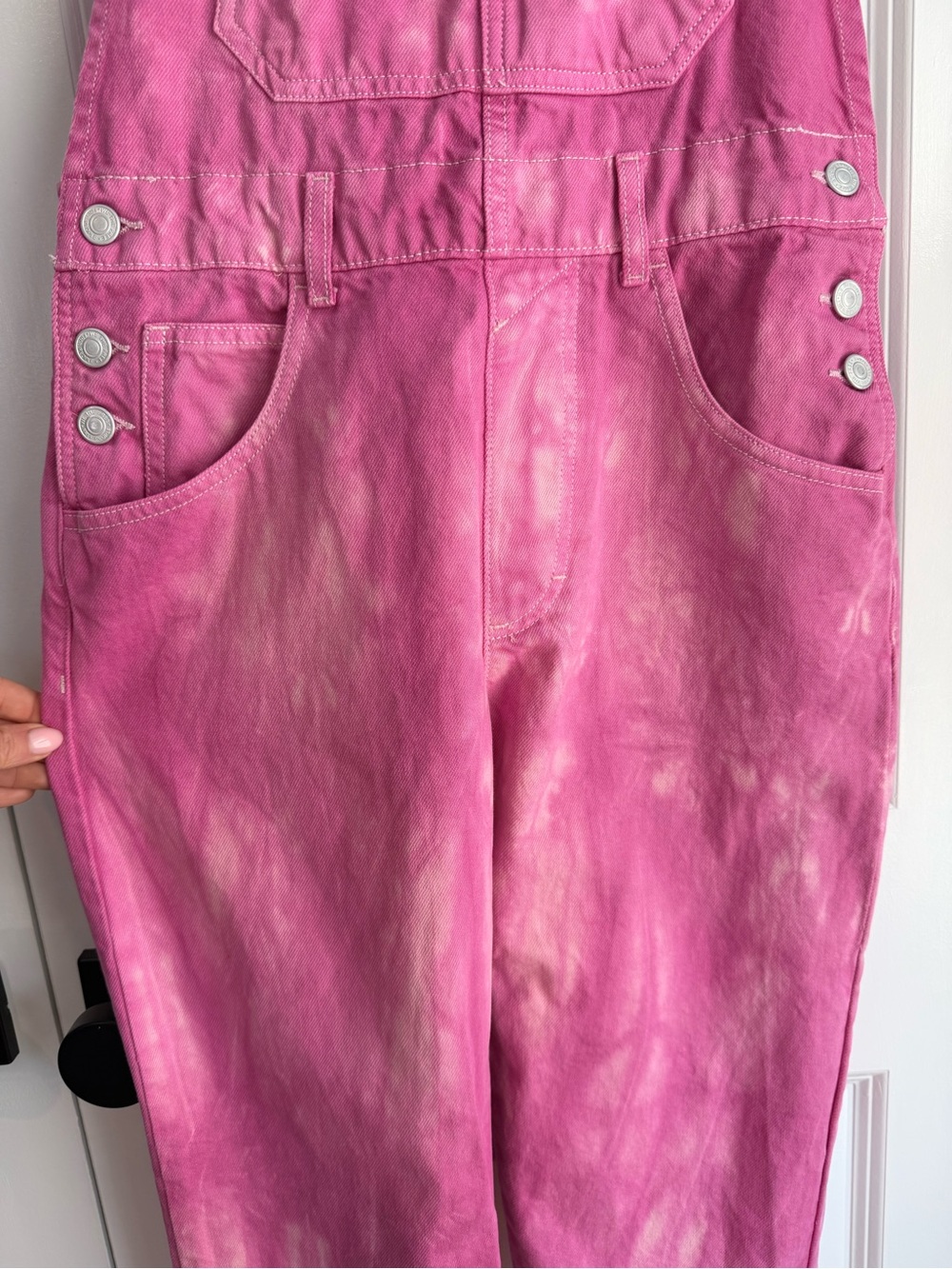Free People We The Free Women’s Ziggy Denim Overall Straight Leg Electric Pick S - Picture 6 of 12